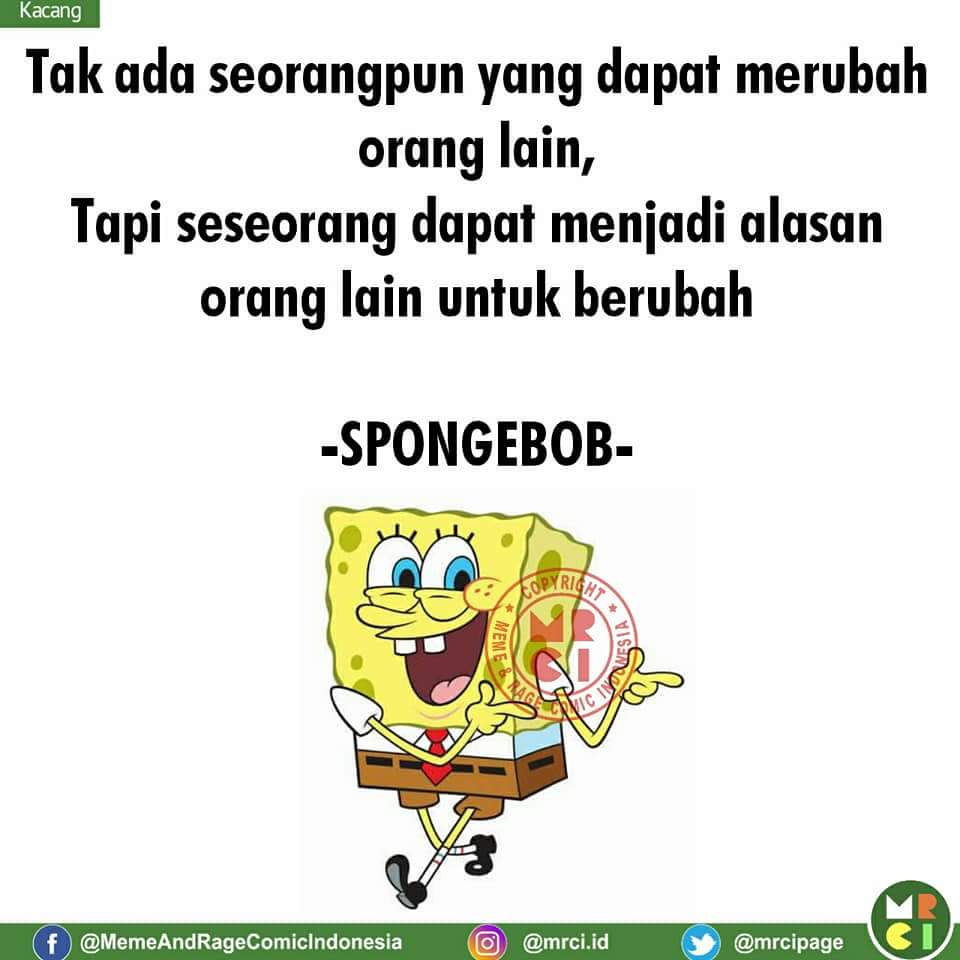 7 kata kata bijak dari tokoh kartun animasi Spongebob 